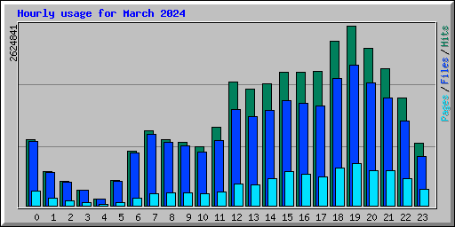 Hourly usage for March 2024