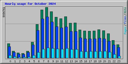 Hourly usage for October 2024